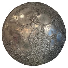 Sculpture murale lune d'argent