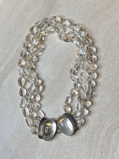 Silver Moonstone & Glass Multi Strand Beaded Necklace