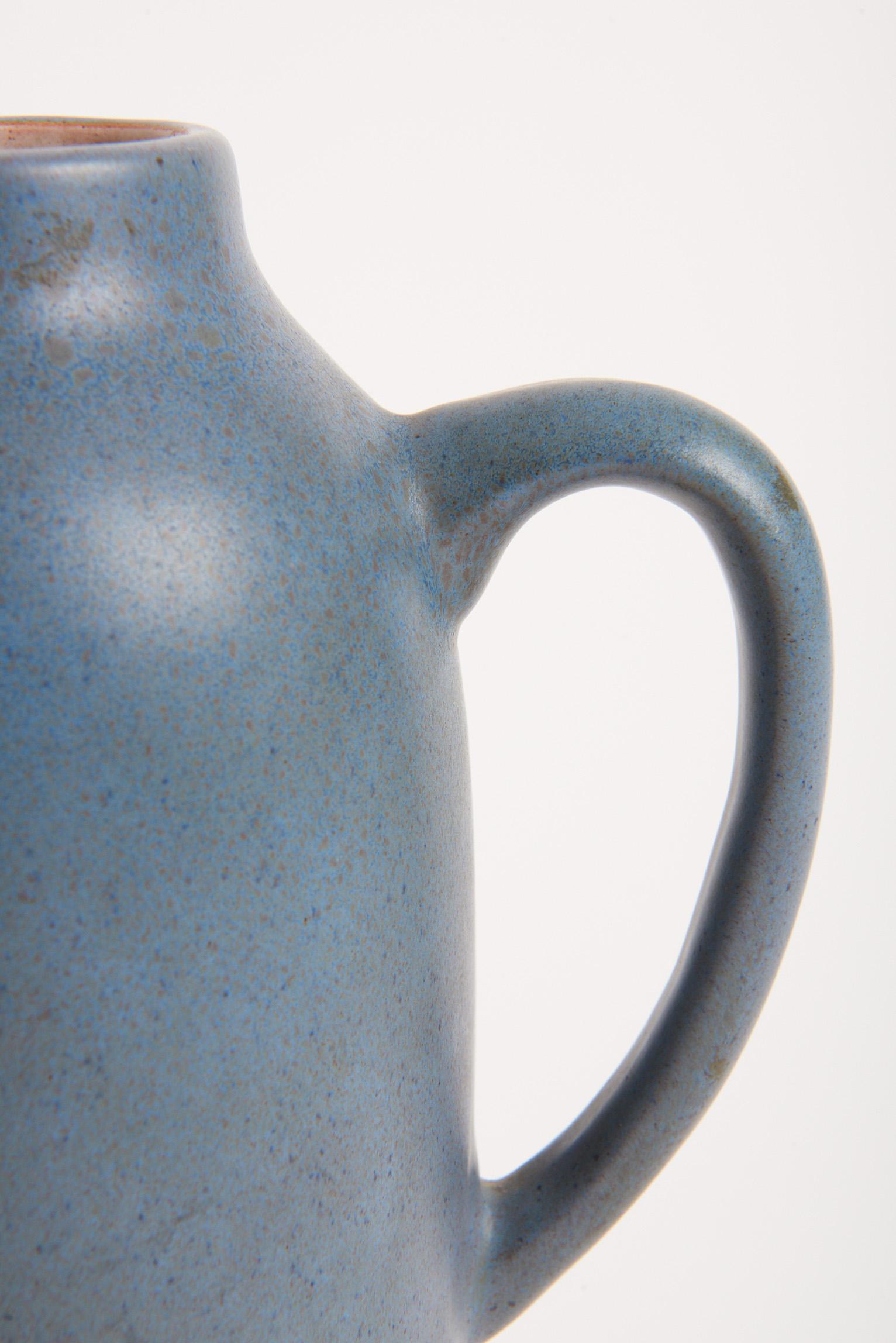 Silver Mounted Blue Ceramic Jug 2