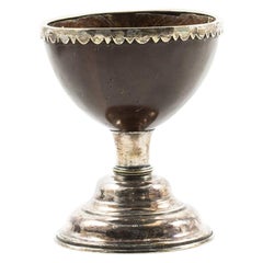 Antique Silver Mounted Coconut Goblet, England, 1860-1880