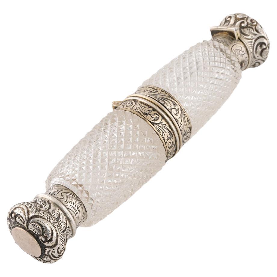 Silver Mounted Combined Double-Ended Scent Bottle Vinaigrette