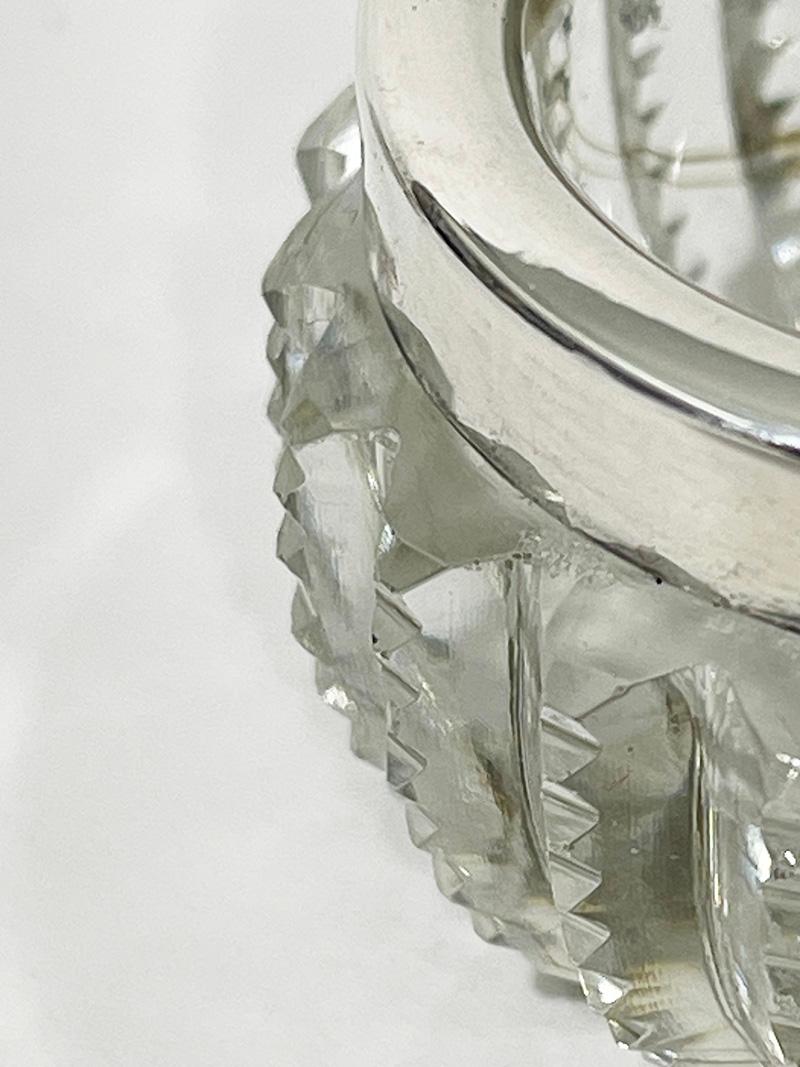 Silver Mounted Cut Crystal Salt cellars by Sanders & Aguilar, London, 1900 In Good Condition In Delft, NL