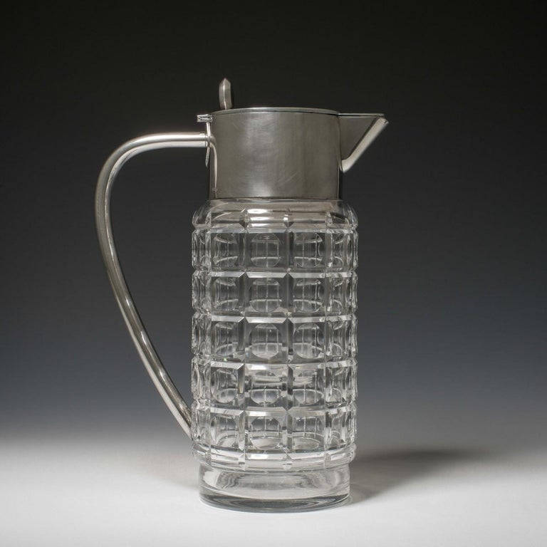 Silver Mounted Cut Glass Lemonade Jug, circa 1960 For Sale at 1stdibs