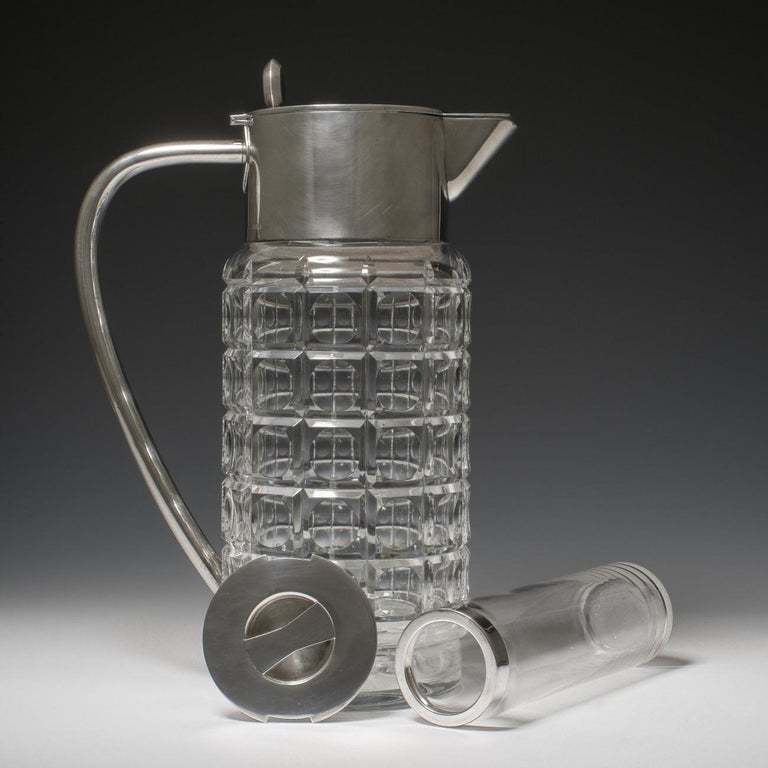Silver Mounted Cut Glass Lemonade Jug, circa 1960 For Sale at 1stdibs