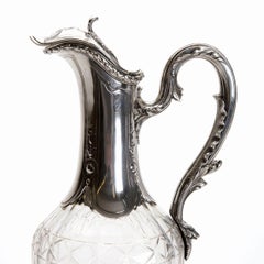 Silver Mounted Glass Carafe, France by Henri Gauthier (HG), Paris, 1902 - 1920
