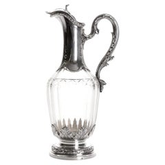 Silver Mounted Glass Carafe, France by Henri Gauthier (HG), Paris, 1902 - 1920