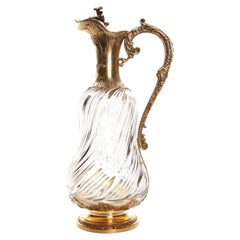 Silver Mounted Glass Carafe, France by Marret Frères (Mfres), 1886 - 1912