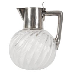 Silver Mounted Glass Carafe, Germany by Koch & Bergfeld, End of 19th Century