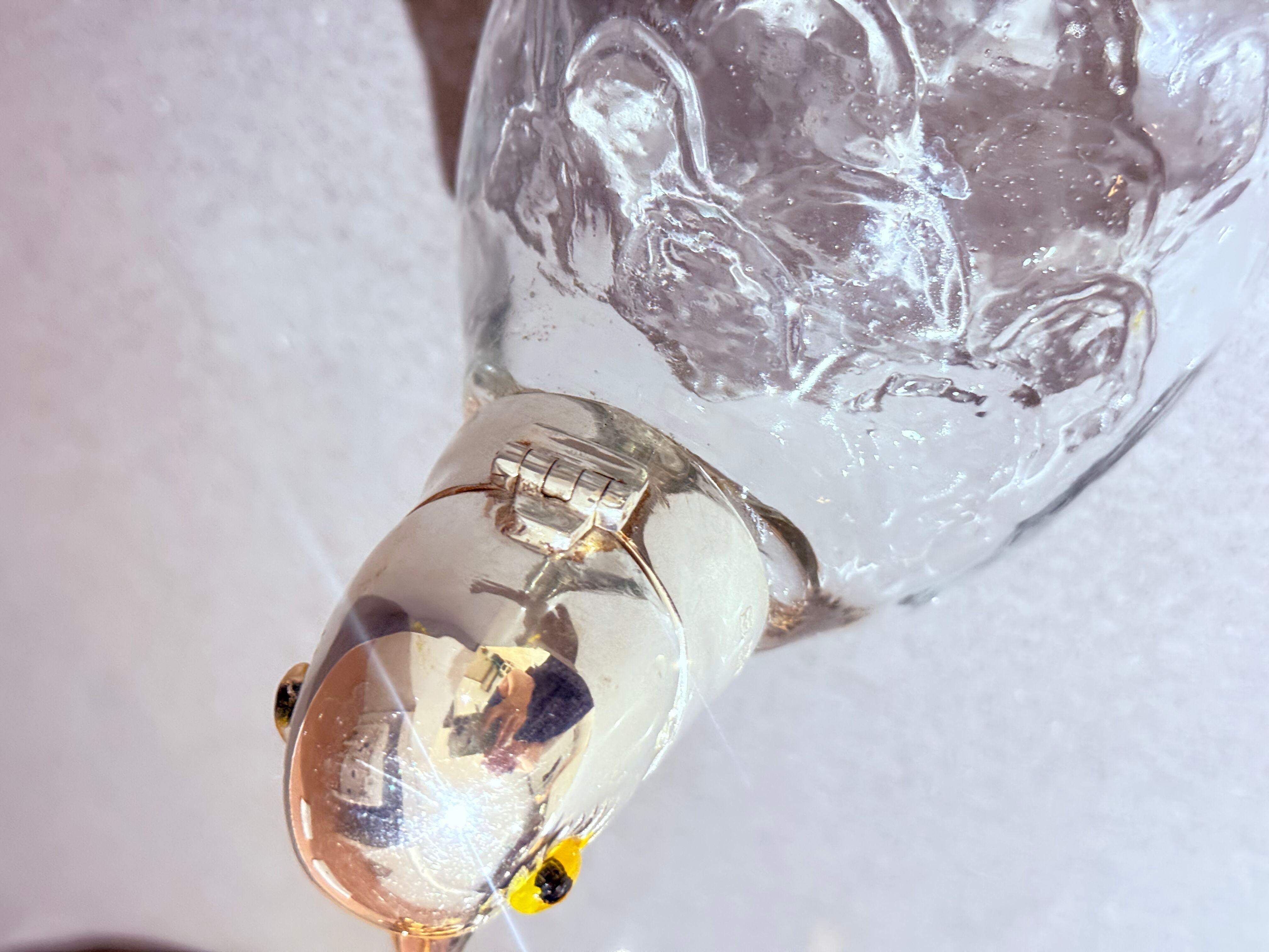 Calamaio per anatre in vetro con montatura in argento, stile Art Nouveau inglese antico Itay in vendita 3