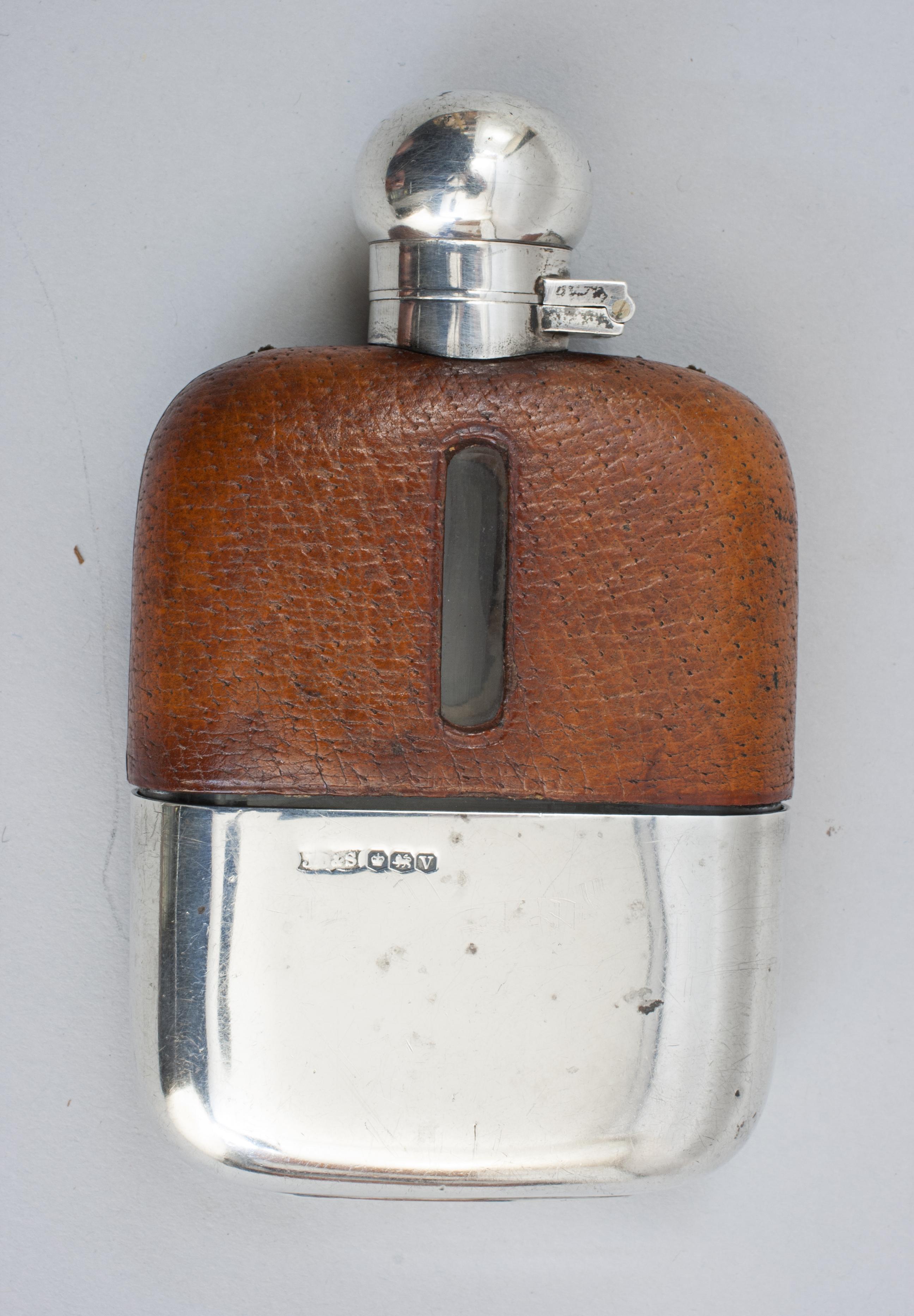Silbermontierter Flachmann im Angebot 2