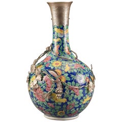 Silver Mounted Kendi Porcelain 'Canton', China, 19th Century