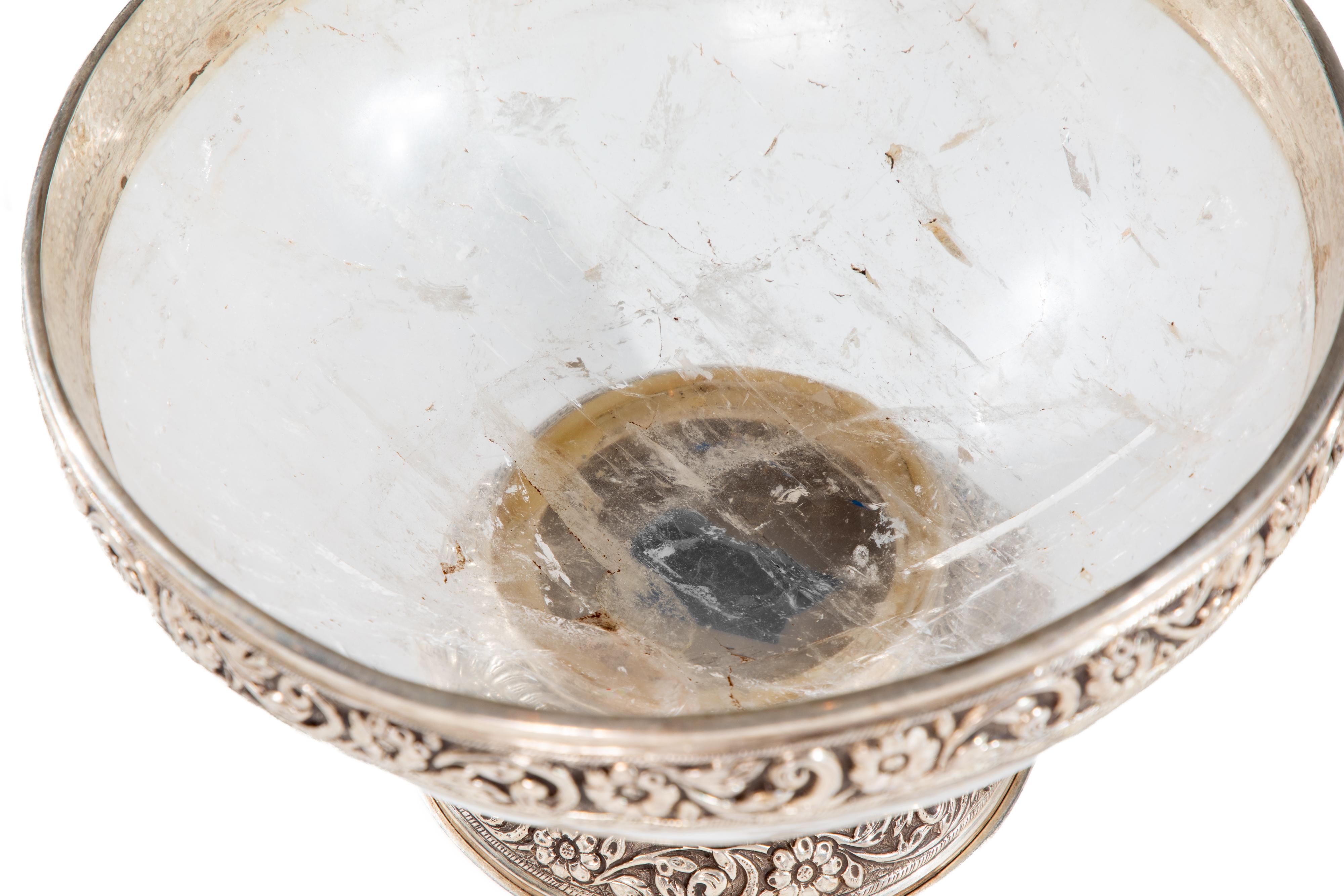Silver Mounted Rock Crystal Bowl For Sale 1