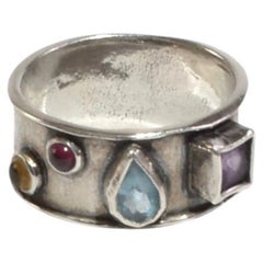 Silver Multi Stone Ring