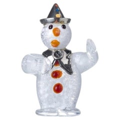 Silver - Murano crystal and silver snowman
