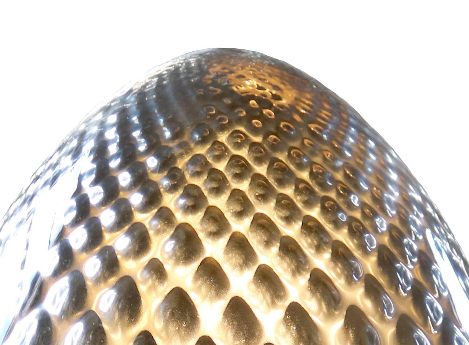 Silver Murano Glass Egg Lamp im Zustand „Hervorragend“ im Angebot in Oxfordshire, GB