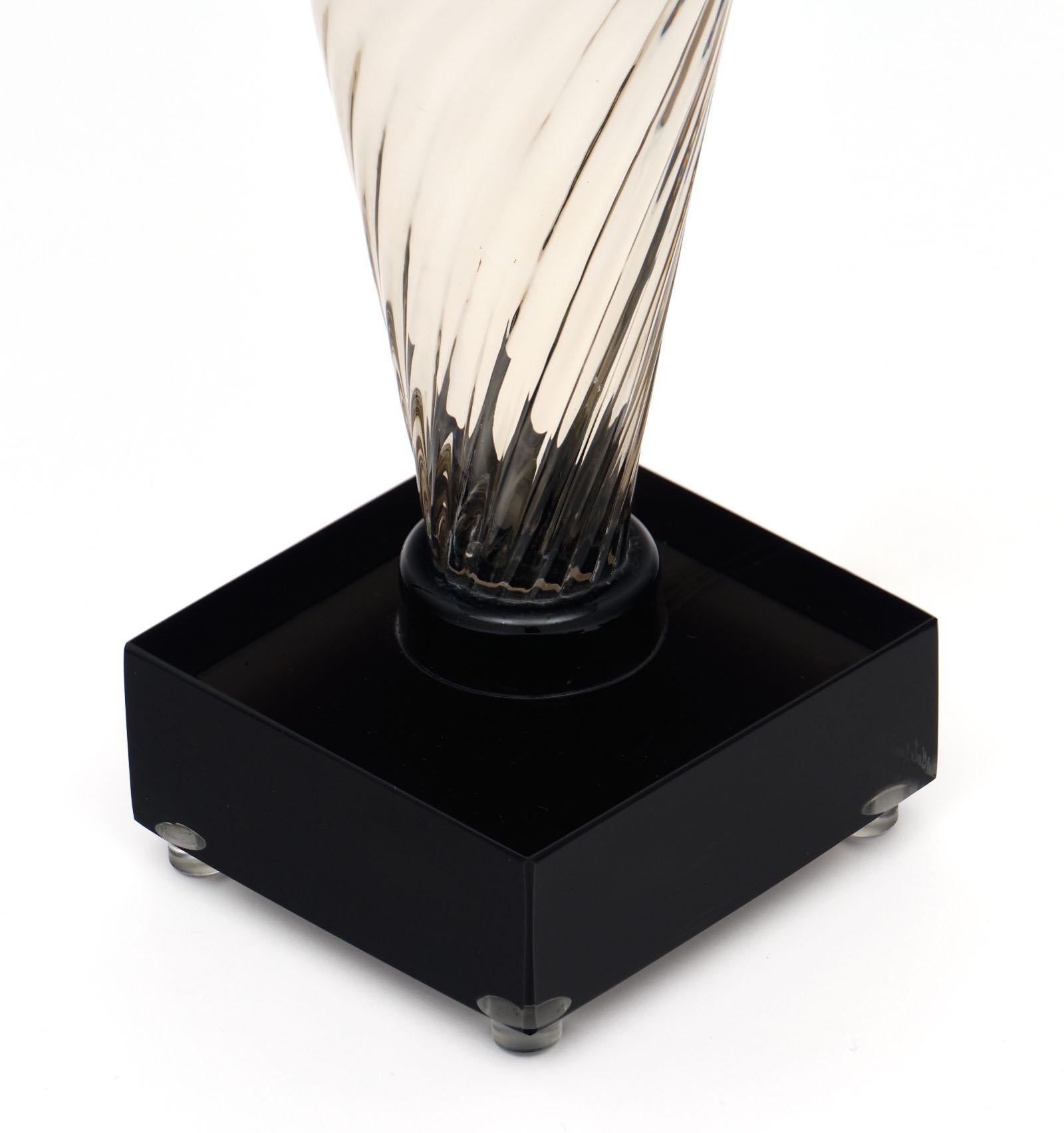 Silver Murano Glass Torchère Lamps 5