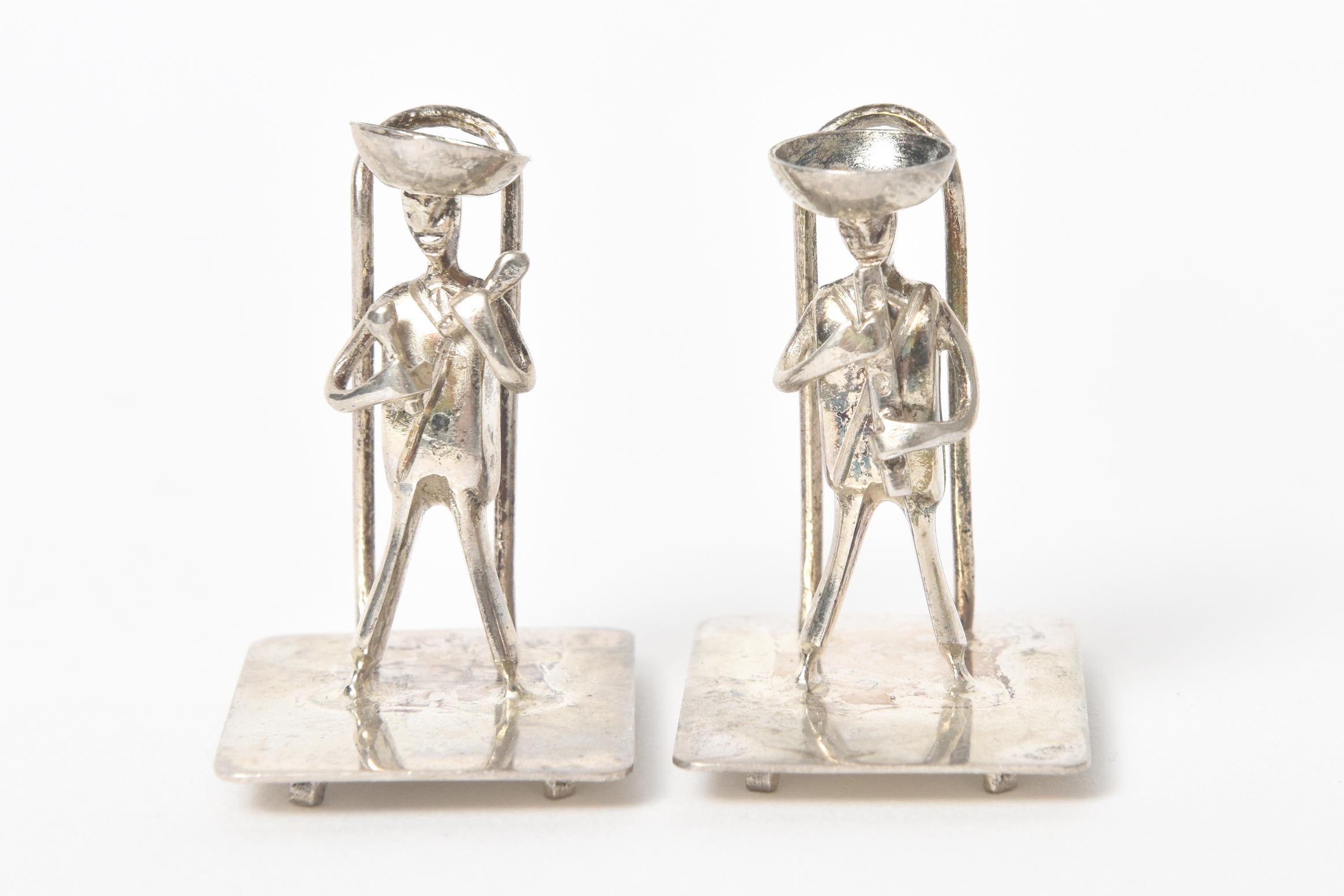 Silver Musician Mariachi Band Figural Place Card Holders Placecard Set of 10 In Good Condition In Miami Beach, FL
