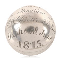 Silver Musket Ball Case Containing a Musket Ball England, dated 1815