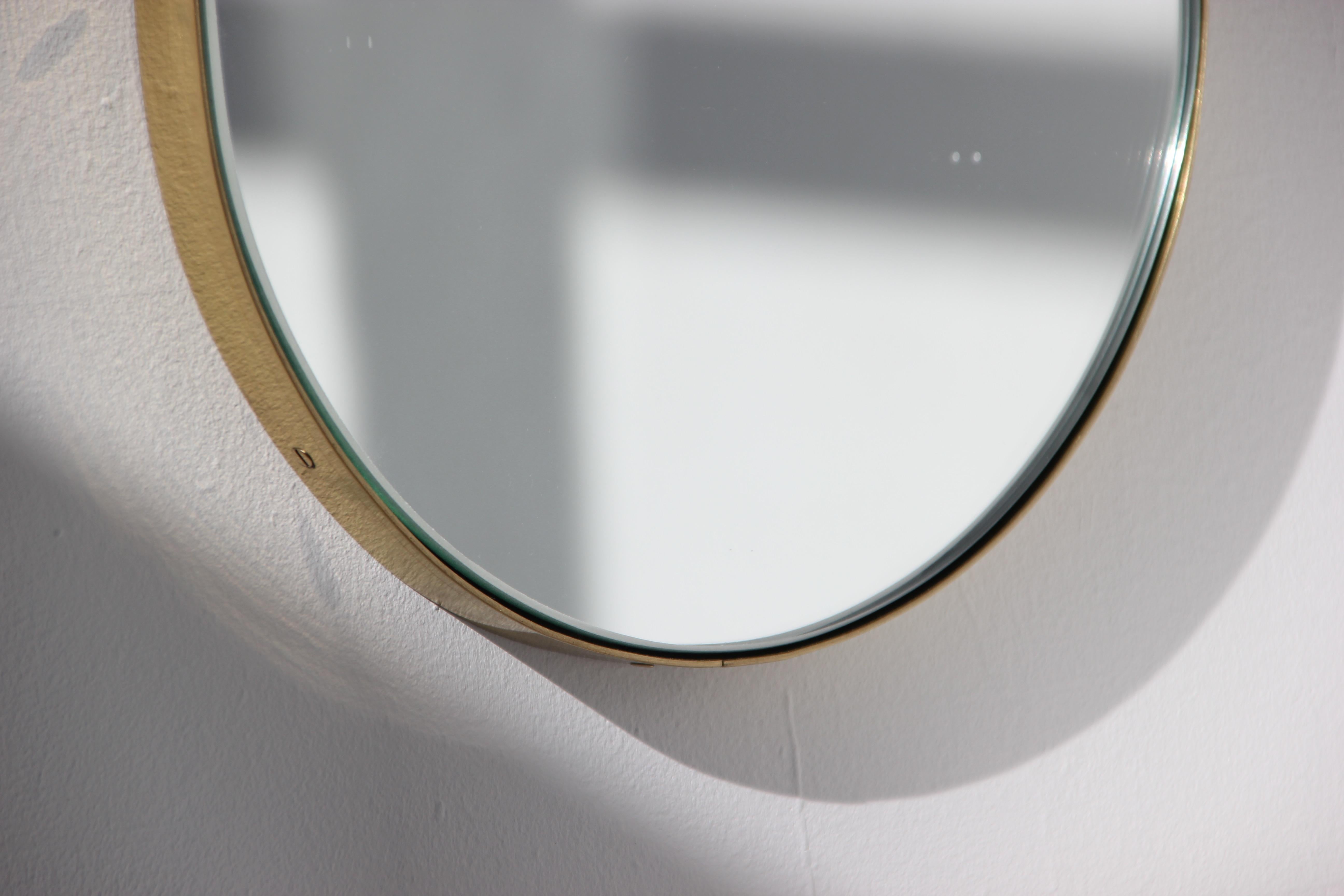 Silver Narrow Capsula Mirror with a Brass Frame 1