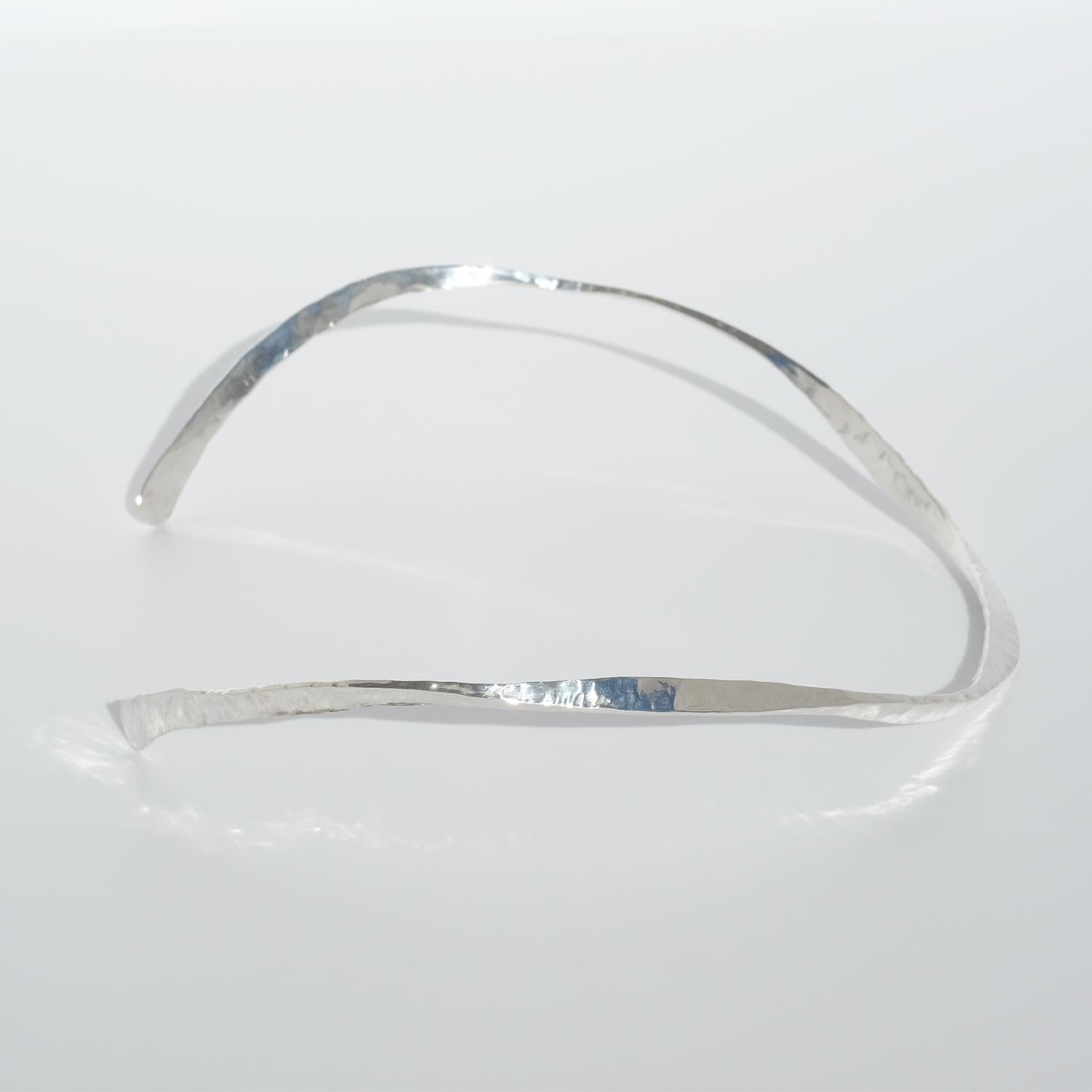 Silver Neck Ring by Swedish Silver-Smith Claës Giertta, Made Year 1970 In Good Condition For Sale In Stockholm, SE