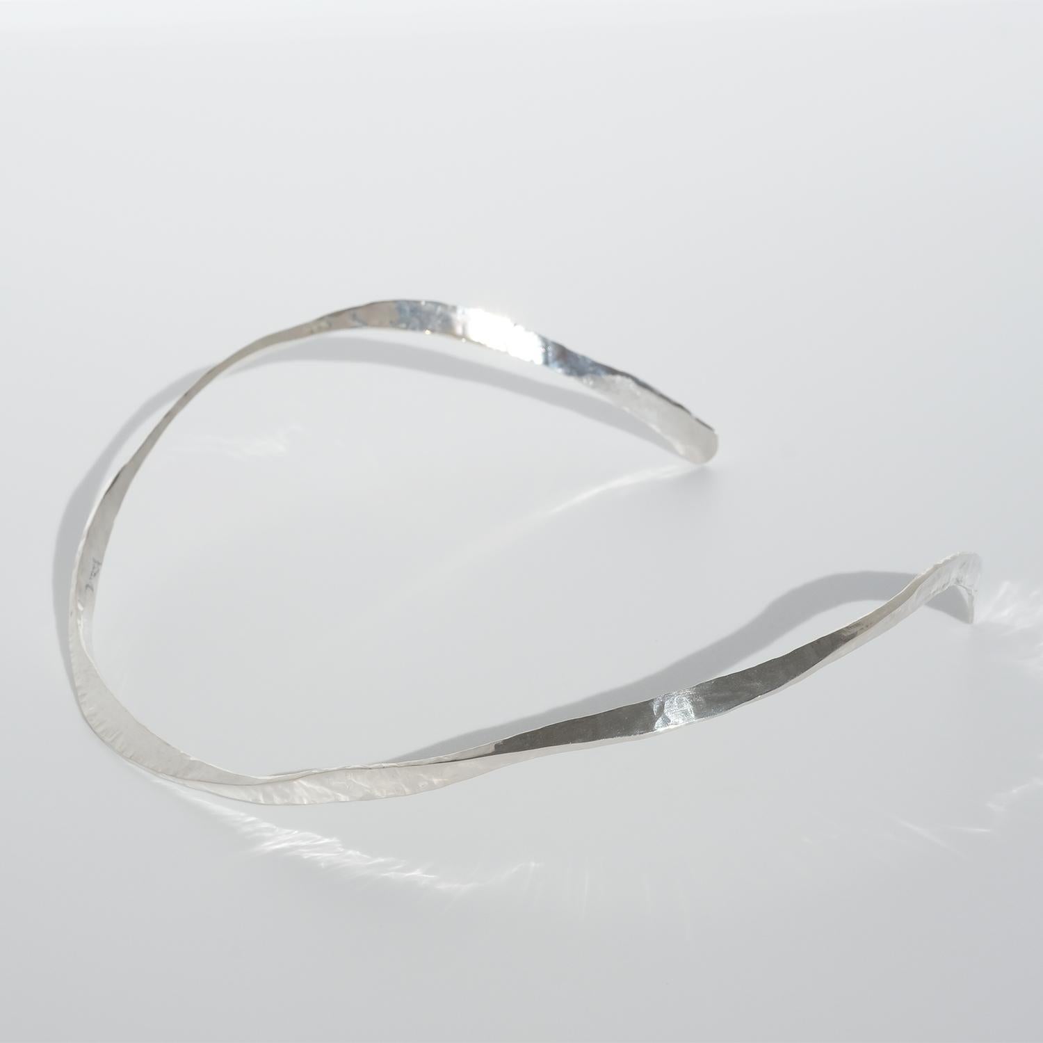 Women's or Men's Silver Neck Ring by Swedish Silver-Smith Claës Giertta, Made Year 1970 For Sale