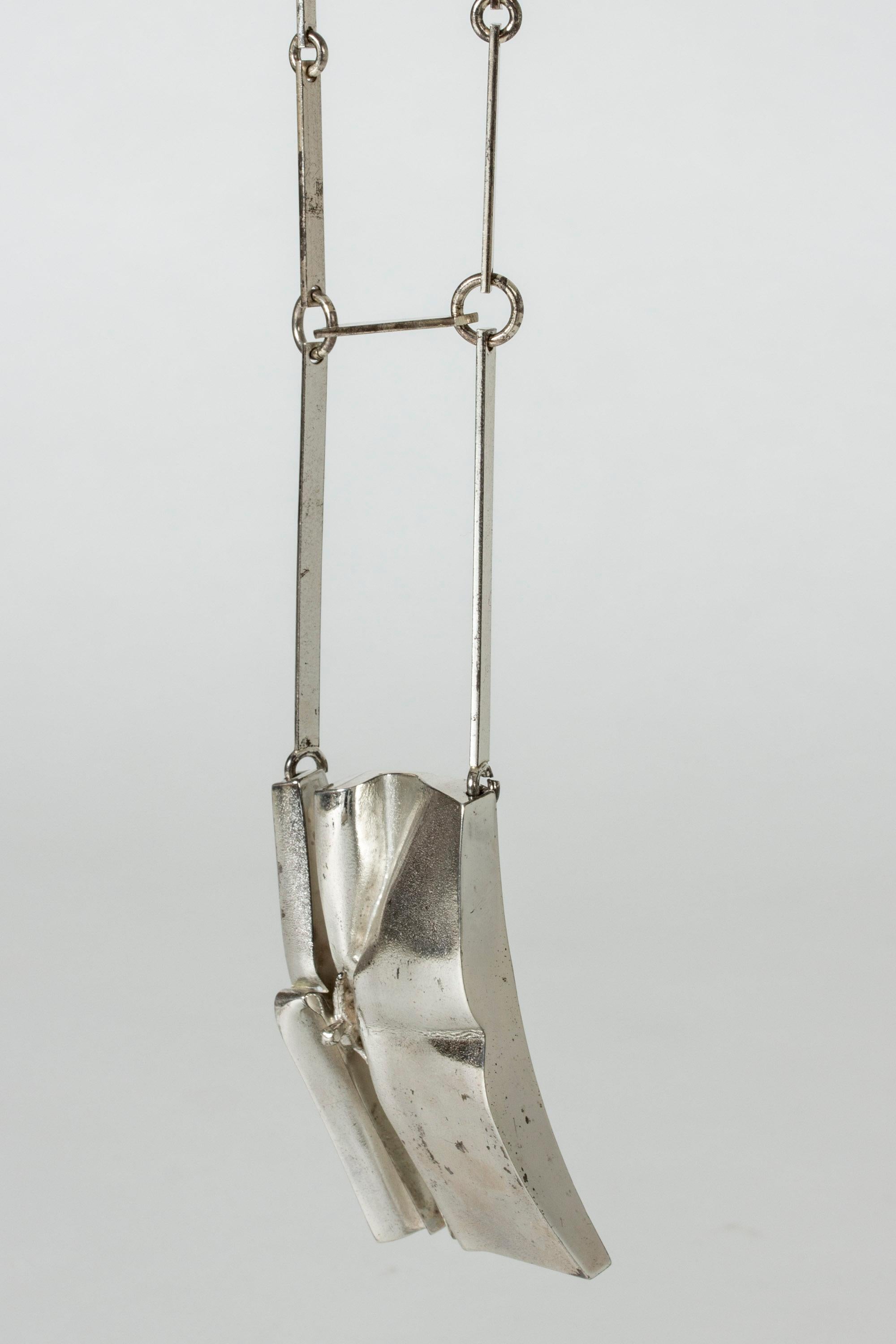 Silver Necklace by Björn Weckström for Lapponia, Sweden, 1971 In Good Condition In Stockholm, SE