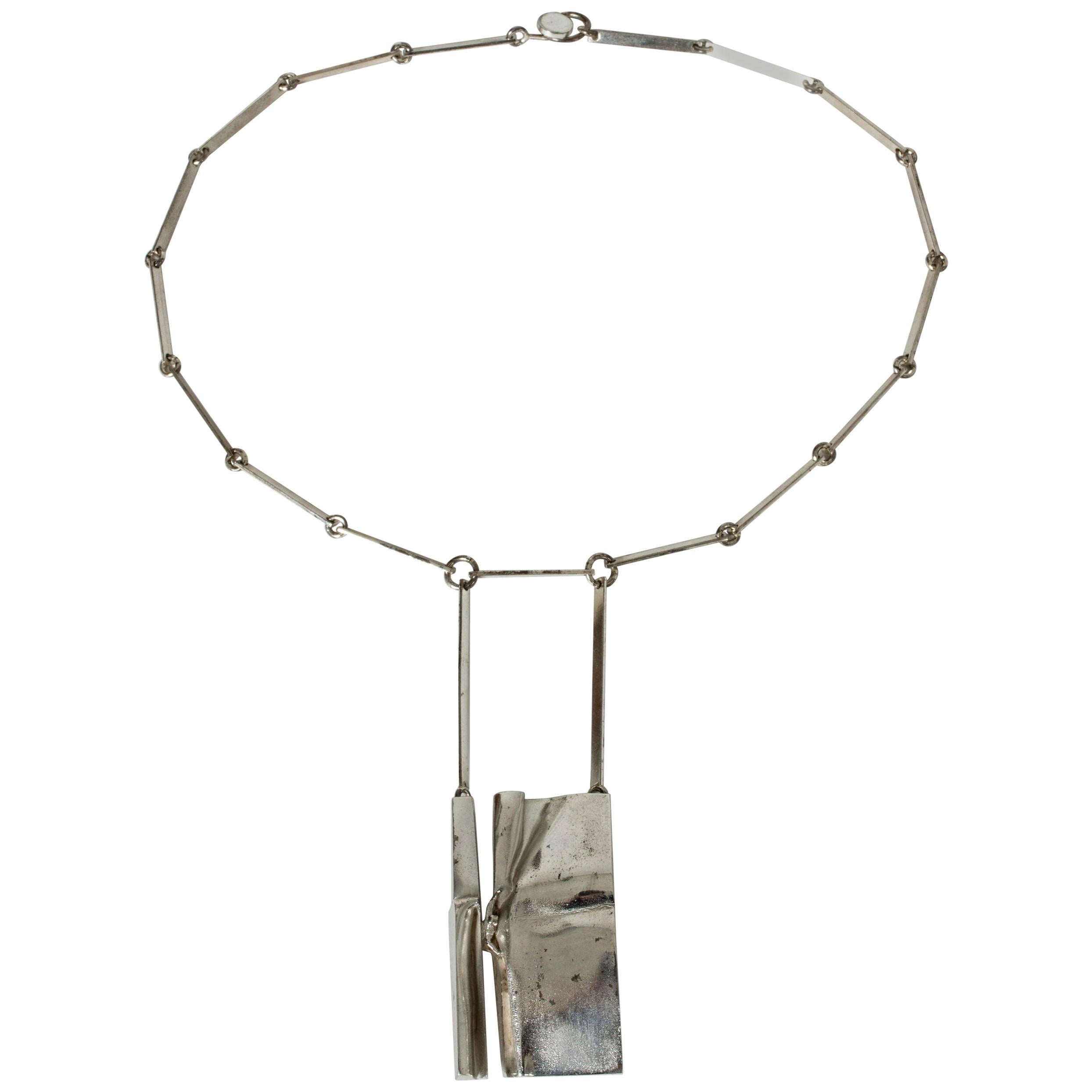 Silver Necklace by Björn Weckström for Lapponia, Sweden, 1971
