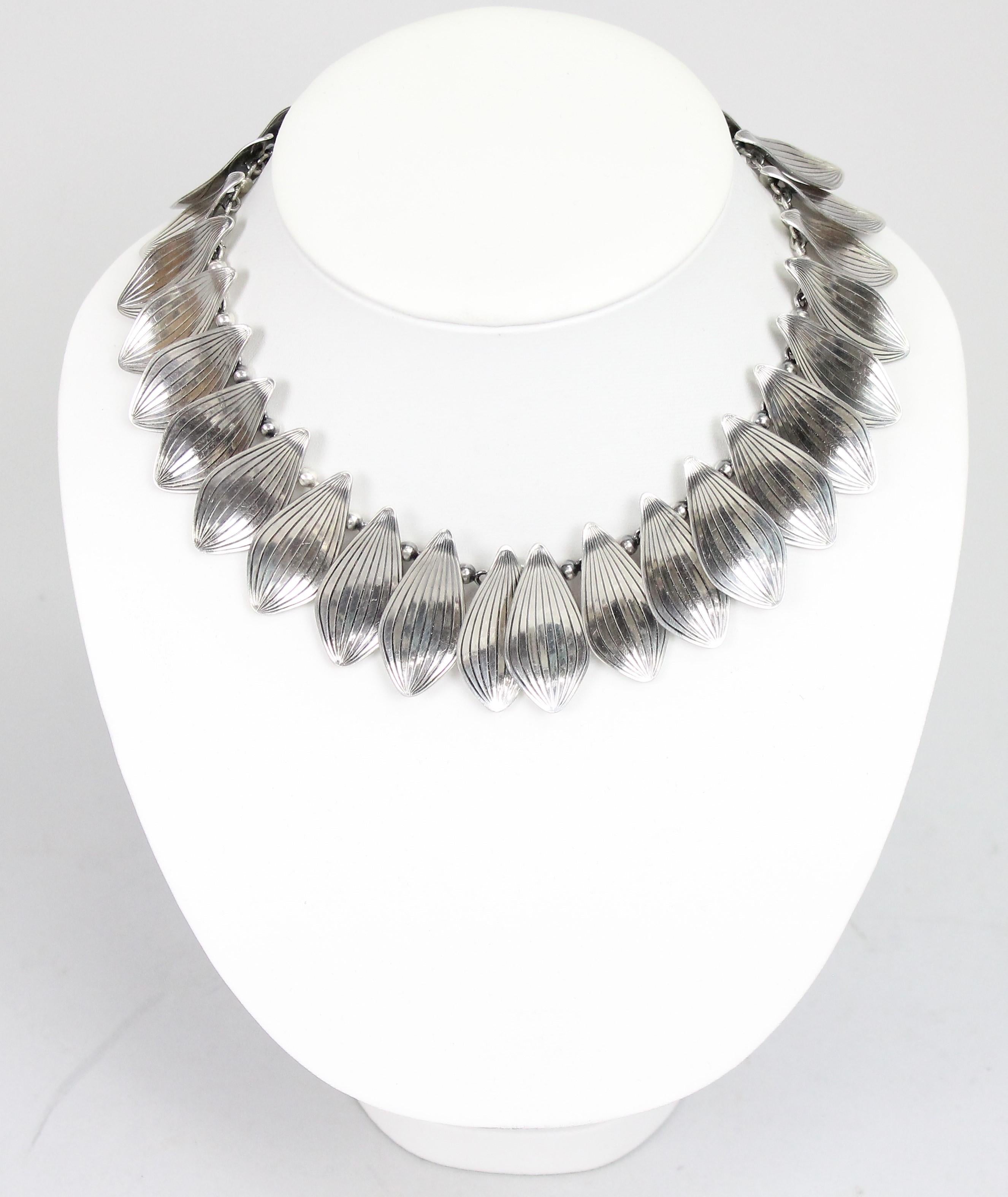 Silver Necklace by Michelsen, Sterling Silver, Denmark, 1950s For Sale 2