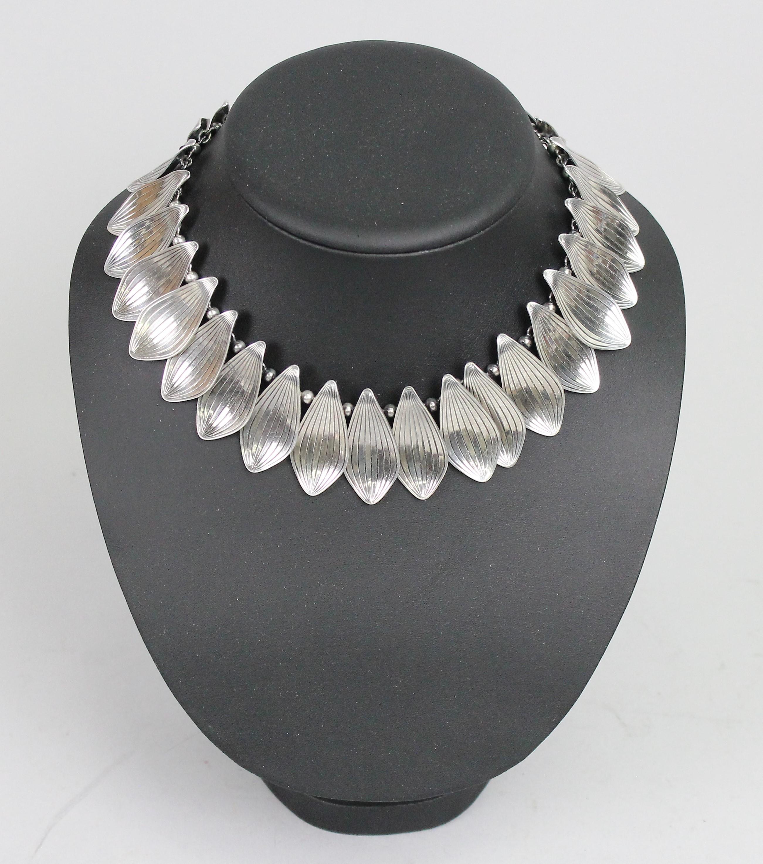 Silber Silber Halskette von Michelsen, Sterlingsilber, Dänemark, 1950er Jahre 6
