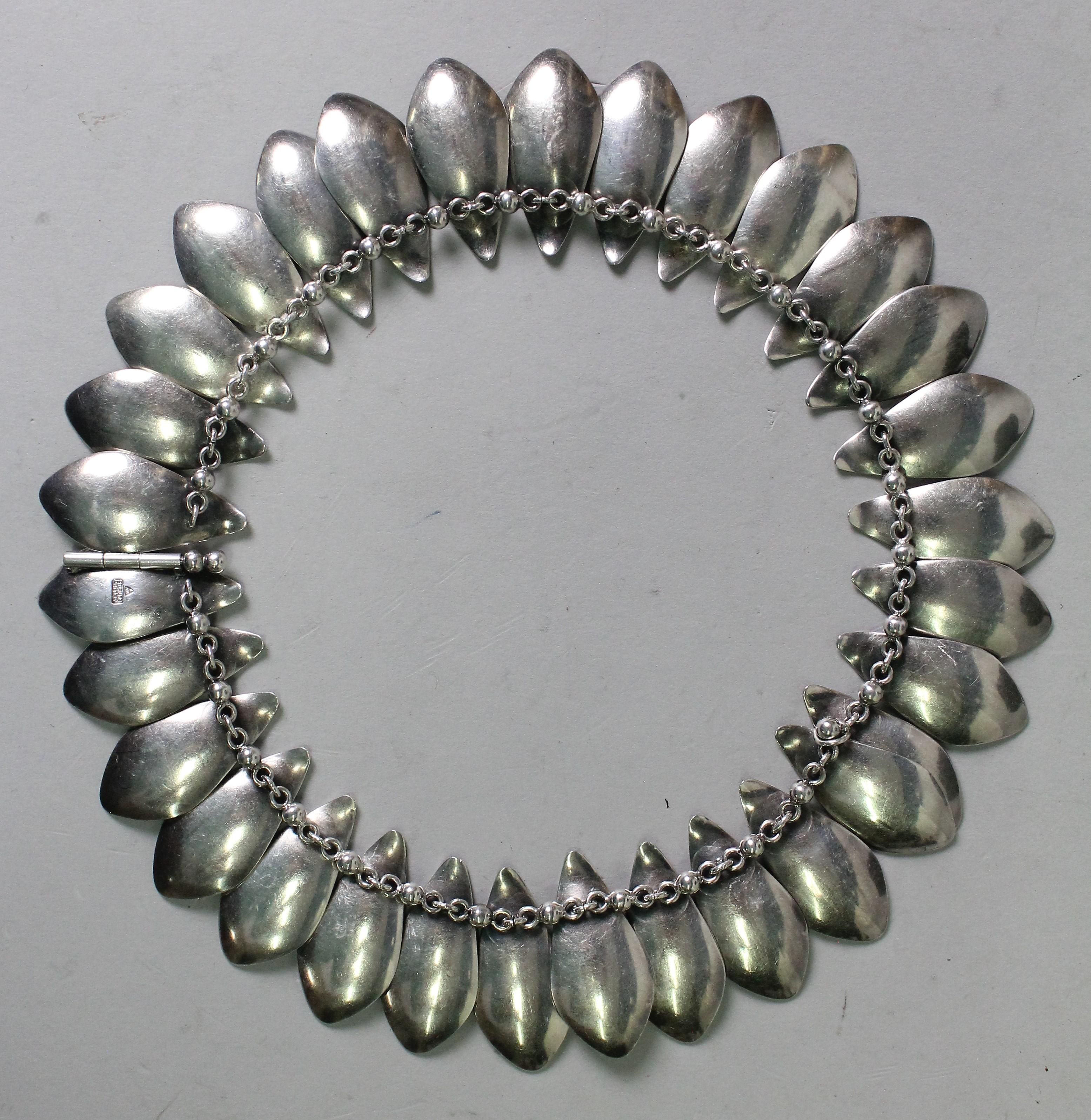 Silver Necklace by Michelsen, Sterling Silver, Denmark, 1950s For Sale 6