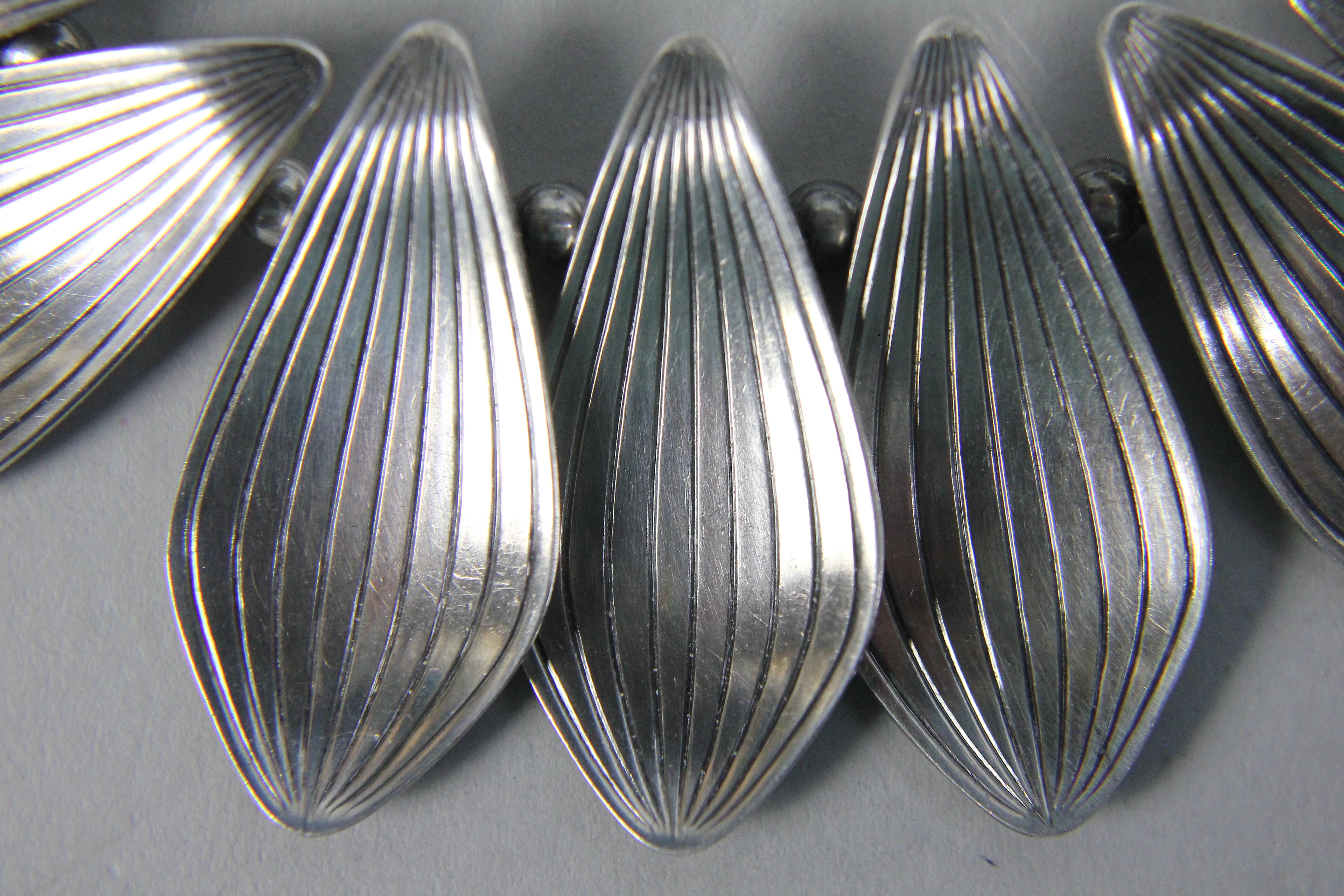 Silver Necklace by Michelsen, Sterling Silver, Denmark, 1950s For Sale 8