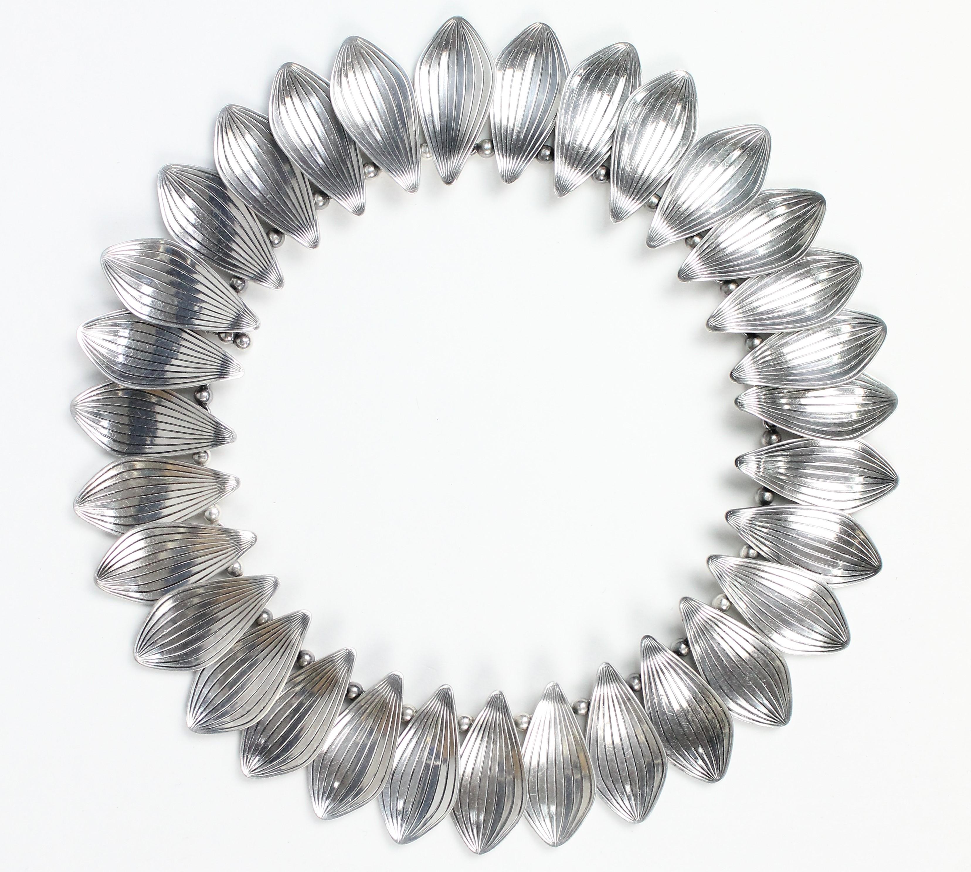 Silber Silber Halskette von Michelsen, Sterlingsilber, Dänemark, 1950er Jahre (Modernistisch) im Angebot
