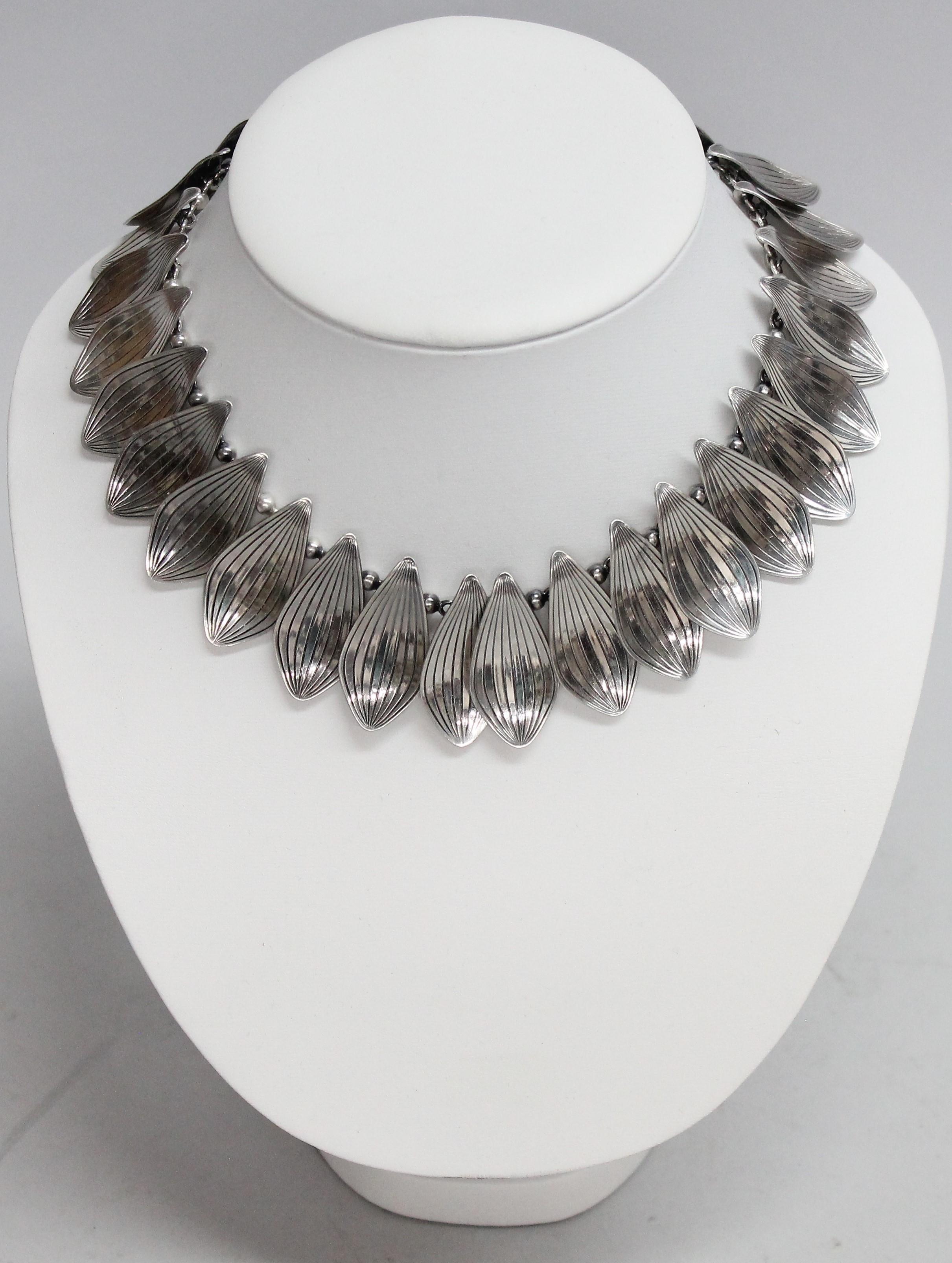 Silber Silber Halskette von Michelsen, Sterlingsilber, Dänemark, 1950er Jahre für Damen oder Herren im Angebot