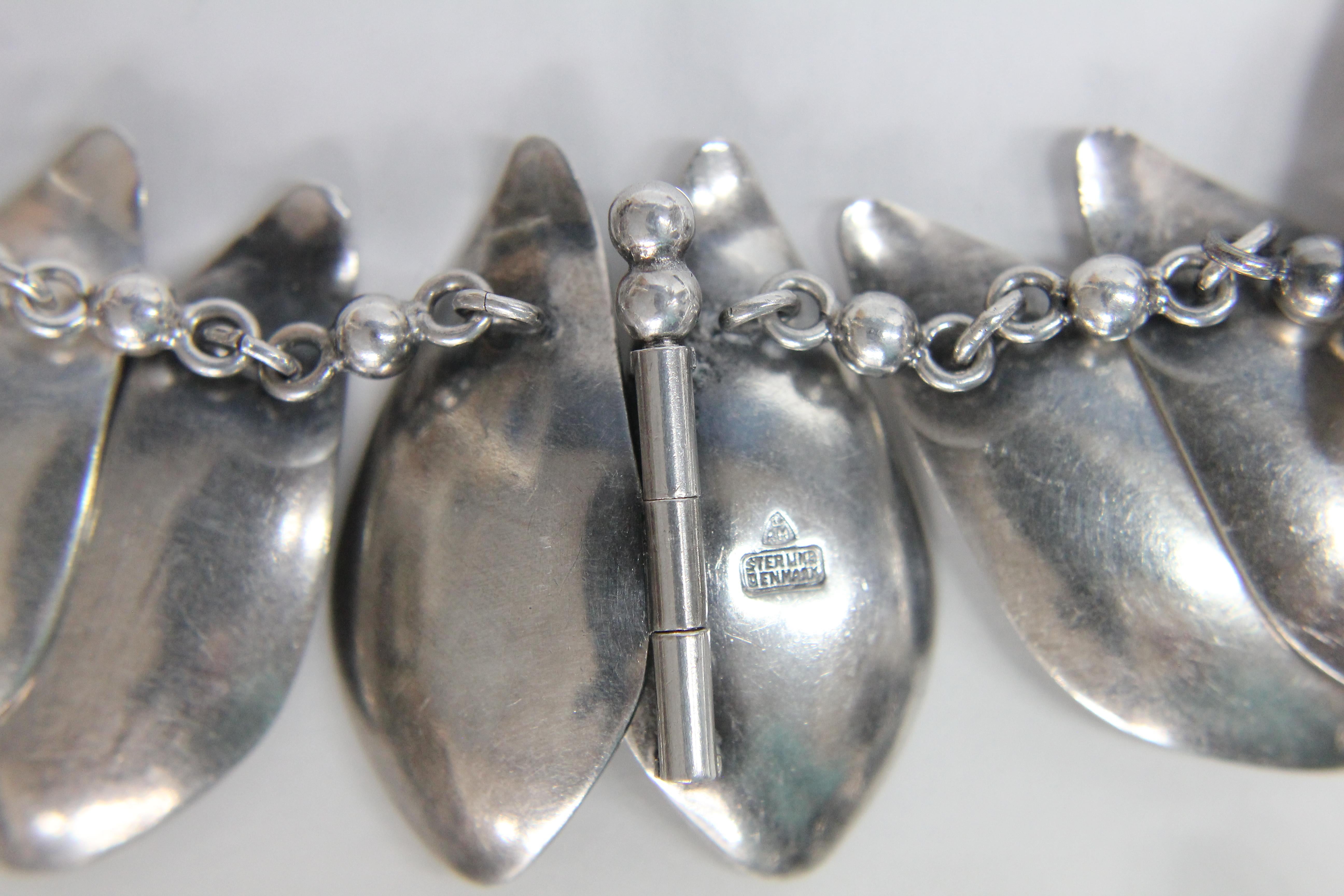 Silver Necklace by Michelsen, Sterling Silver, Denmark, 1950s For Sale 1