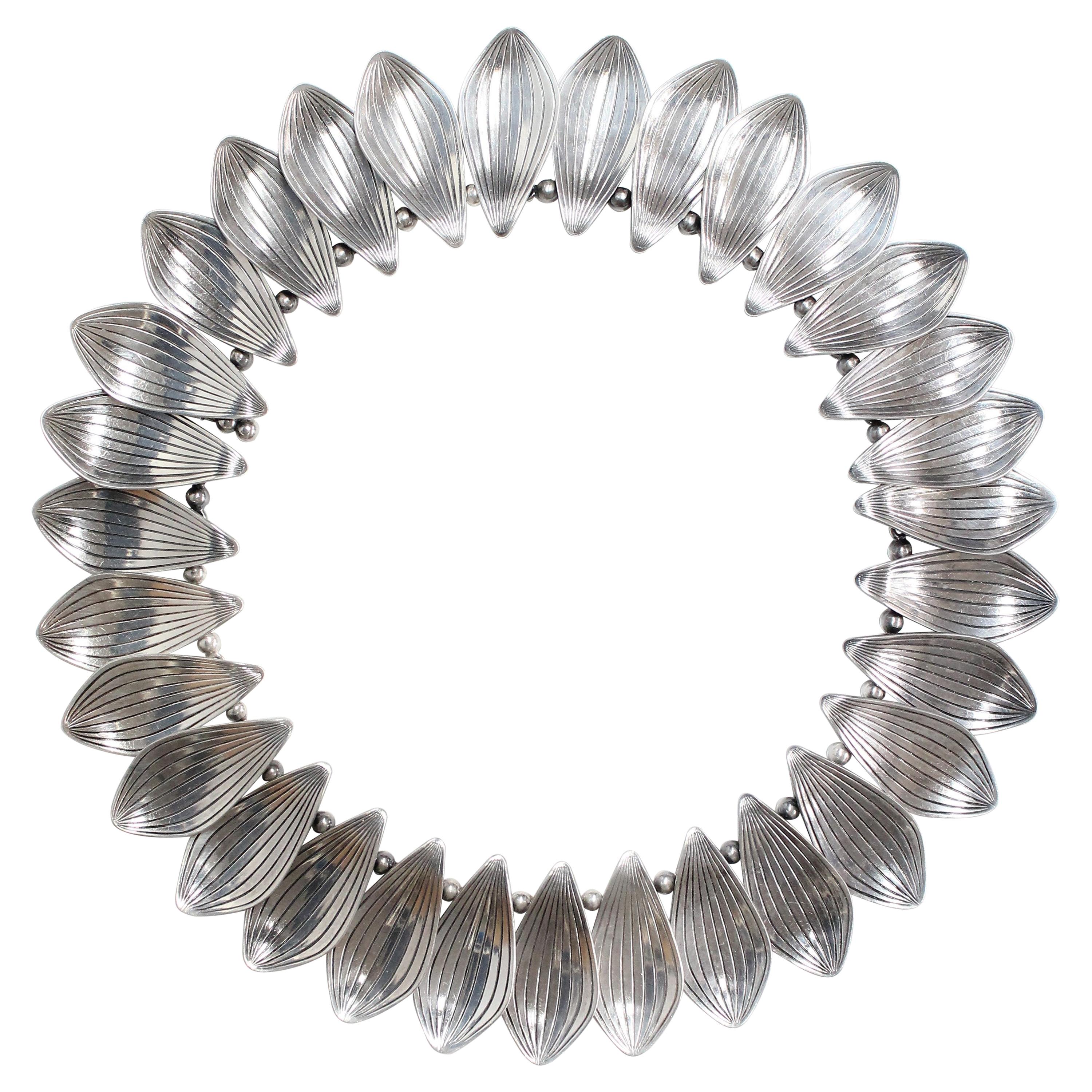 Silver Necklace by Michelsen, Sterling Silver, Denmark, 1950s For Sale