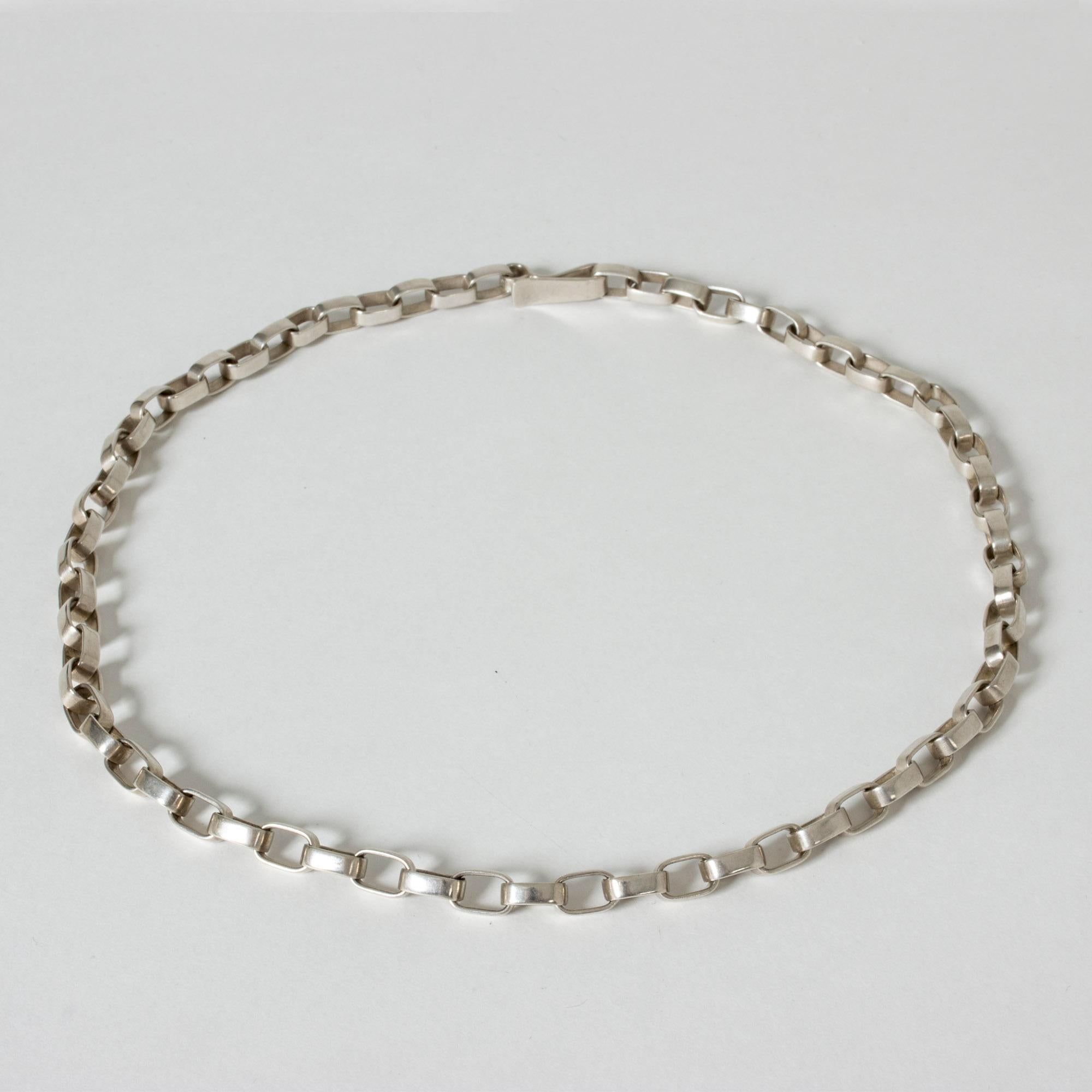 Modernist Silver Necklace by Sven-Erik Högberg, Sweden, 1974