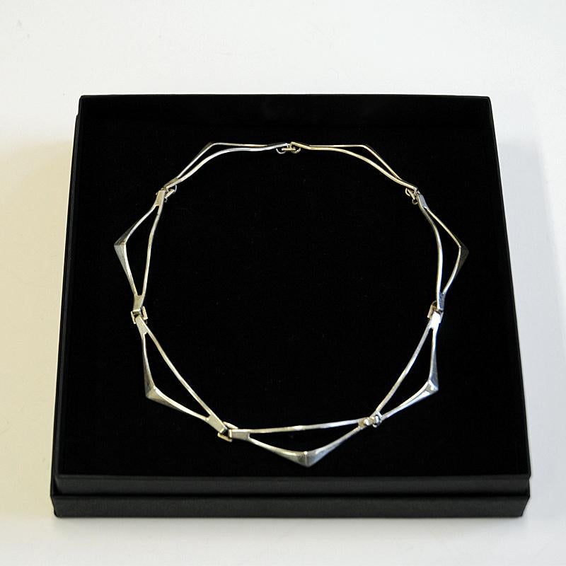 Scandinavian Modern Silver Necklace vintage `Festival` by Tone Vigeland for Plus, Norway, 1965