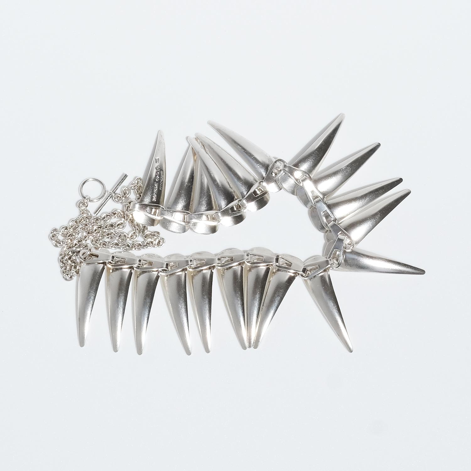 Silberne Silber-Halskette, hergestellt 1956, Atelier Borgila, Stockholm, Schweden im Angebot 7