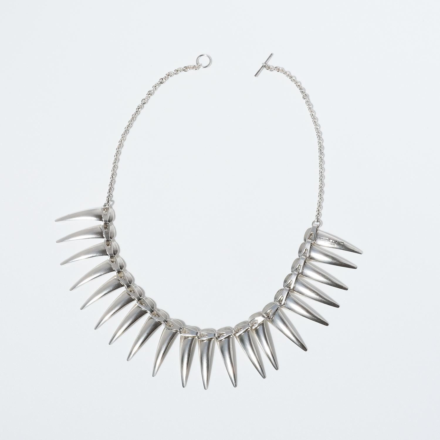 Silver Necklace Made in 1956, Atelier Borgila, Stockholm, Sweden For Sale 3