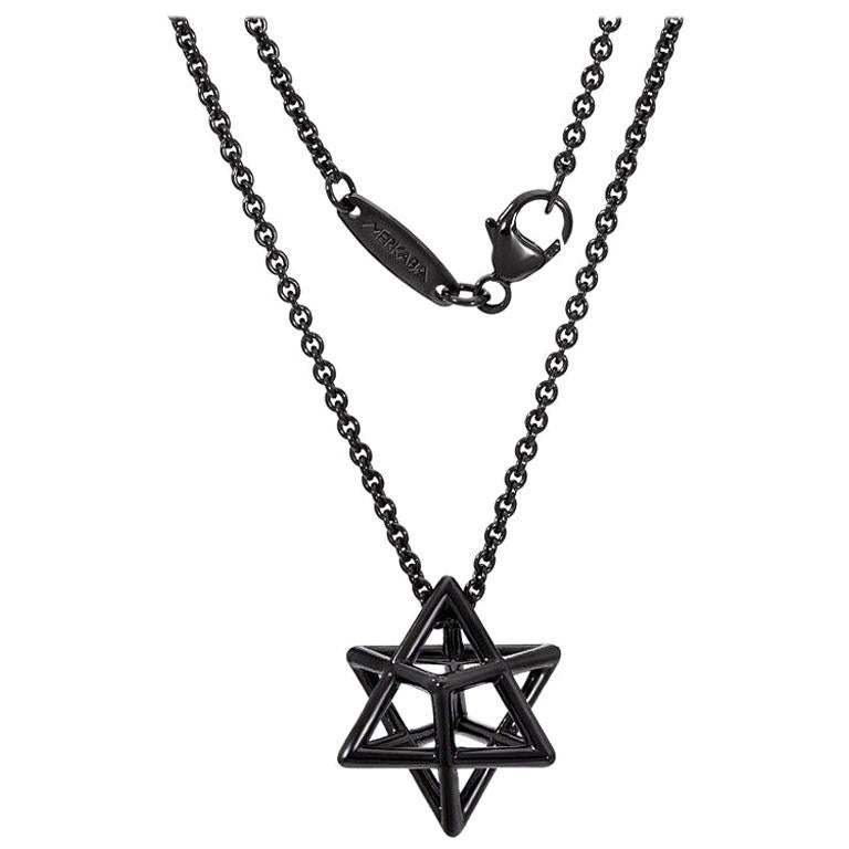 Silver Necklace Merkaba Star Unisex For Sale