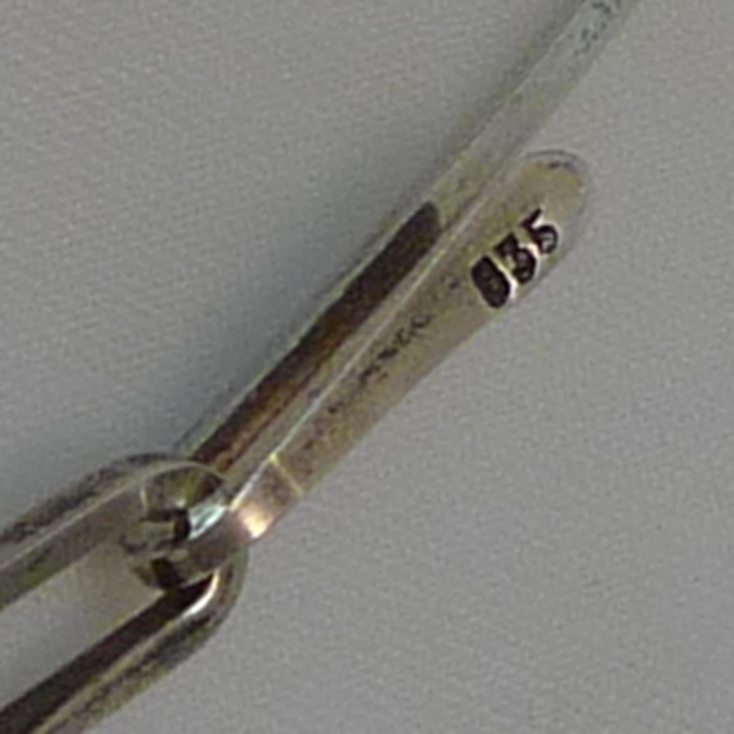 Silberne Silber-Halskette mit Glaselementen, Design der 1960er Jahre, Skandinavien im Angebot 3