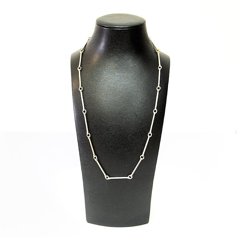 Mid-20th Century Silver Necklace with Linked Bars by David Andersen, Norway, 1960s