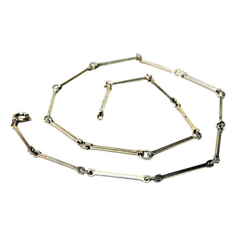 Silver Necklace with Linked Bars by David Andersen, Norway, 1960s