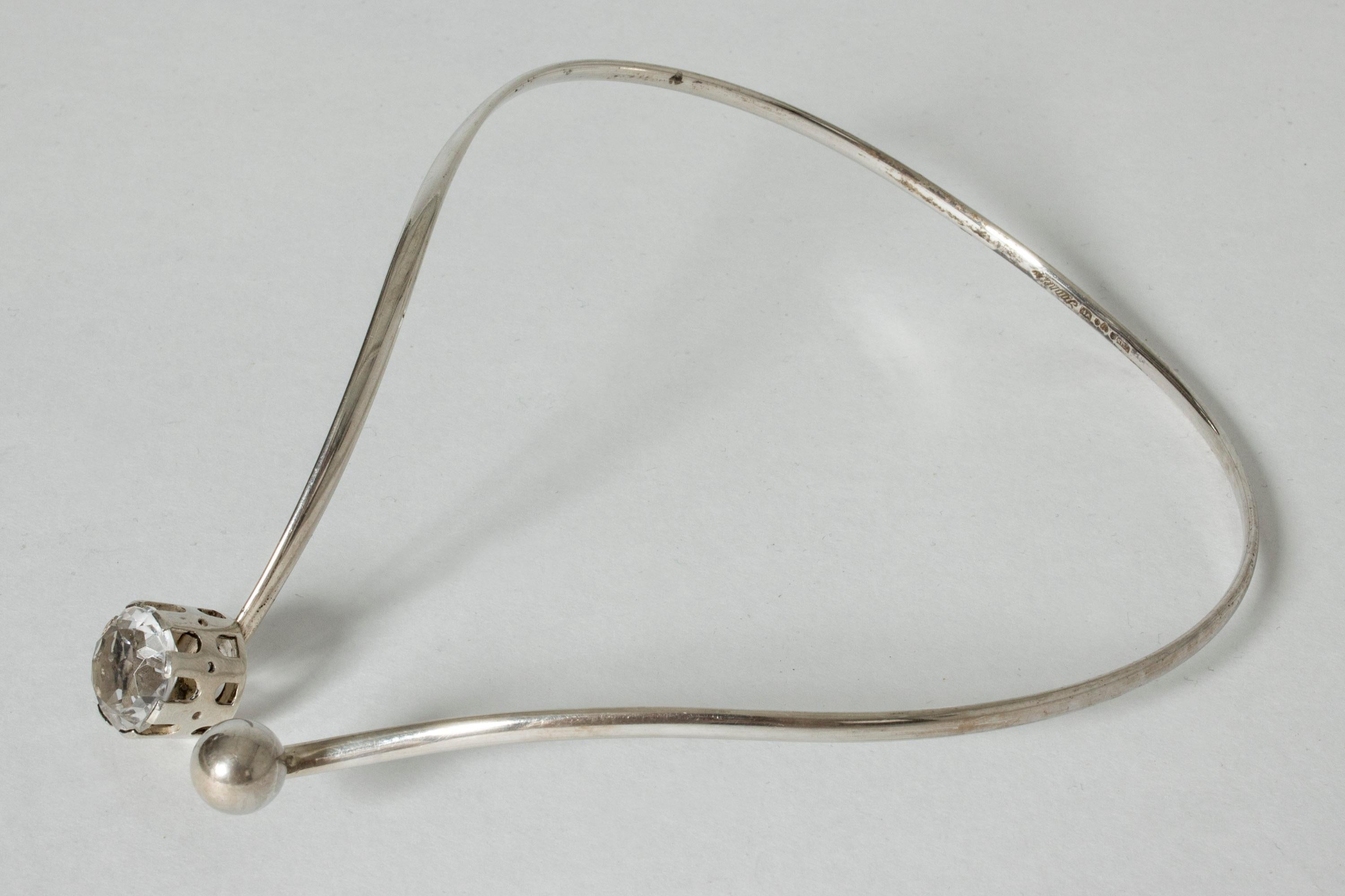 Silver Neckring by Arvo Saarela, Sweden, 1971 In Good Condition In Stockholm, SE