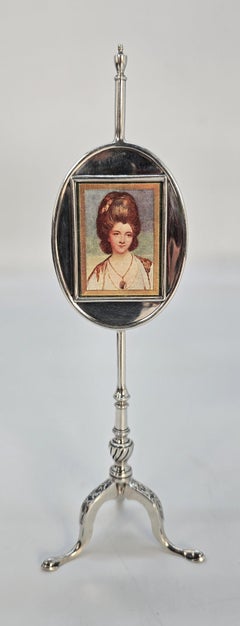 Silver novelty photo frame of a George III pole screen, English 1911 - 12