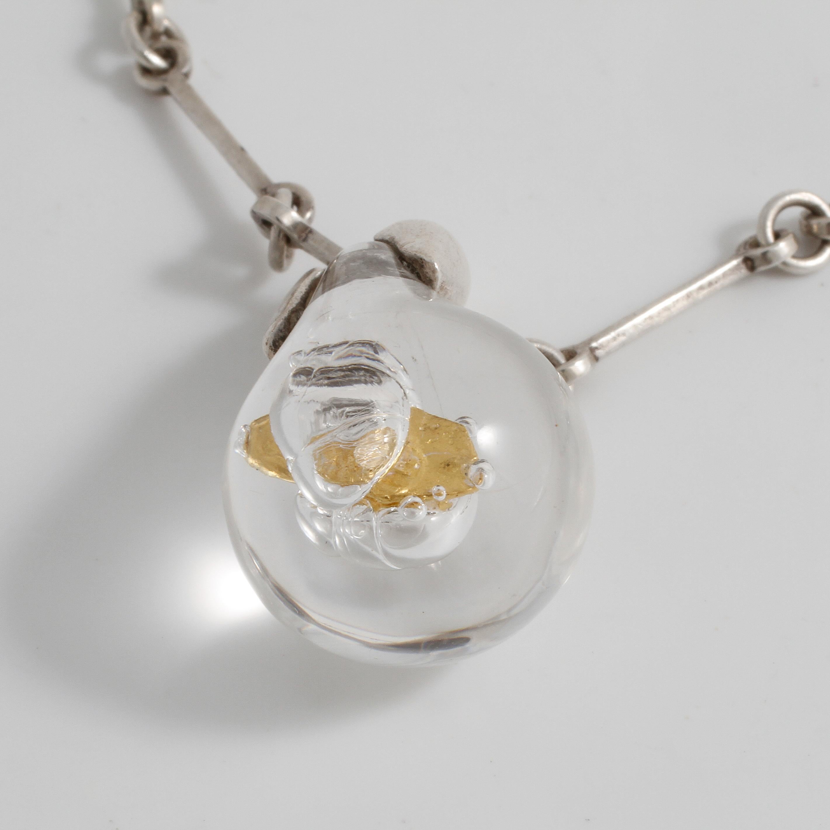 Nugget-Halskette aus Silber von Björn Weckström im Zustand „Gut“ im Angebot in Uccle, BE