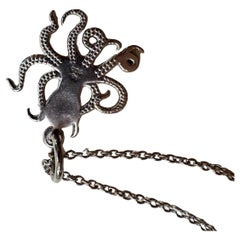 Silver octopus pendant necklace 925 silver