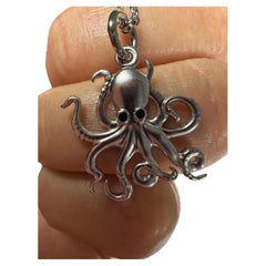 Silver octopus pendant necklace 925 silver