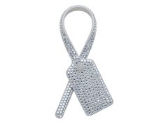 Silver Off-White Crystal-Embellished Zip Tie Luggage Tag
