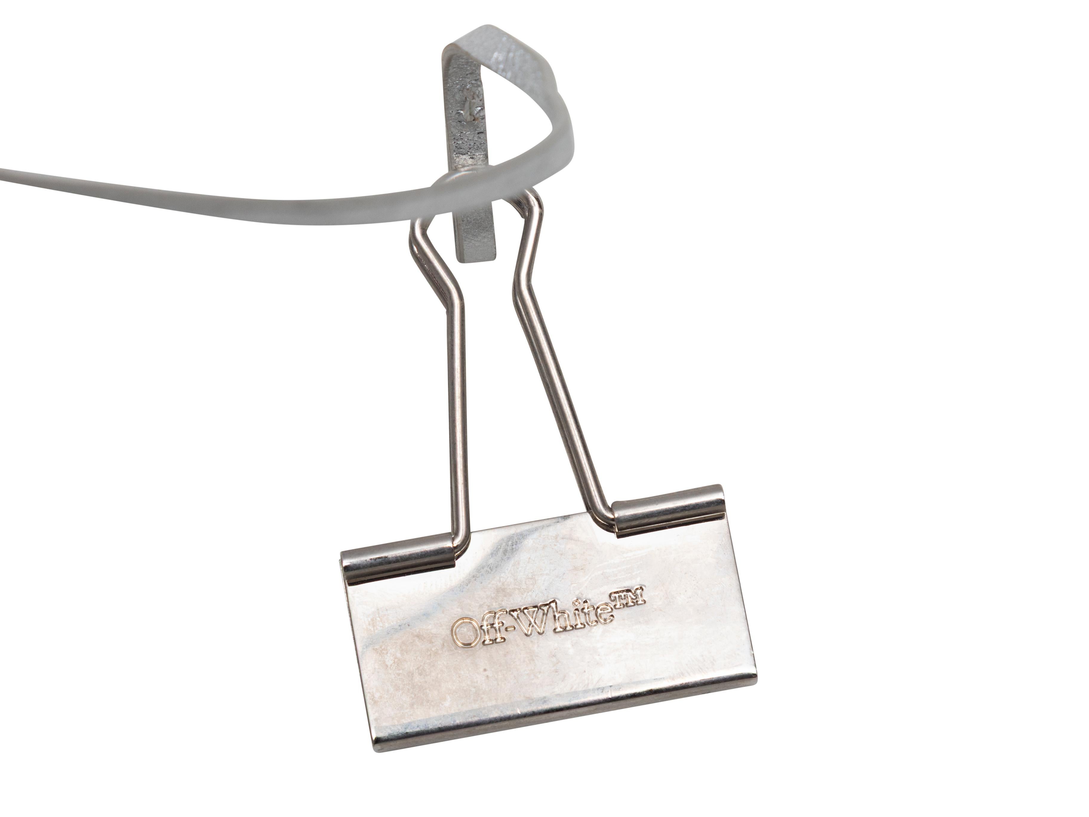 Borsa a tracolla in pelle Off-White argento in vendita 5